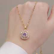 Luxury Zircon necklace 18K (Purple Shade)